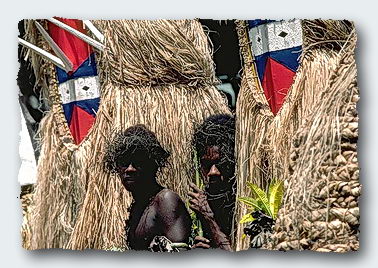 Dancers in the Solomon Islands. One is a high placed government official. © 